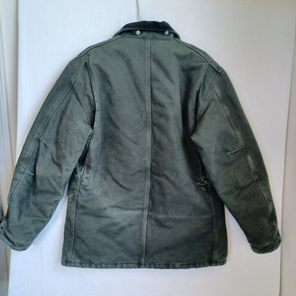 Carhartt Coat Dual Zip Canvas Chore Coat Corduroy Collar Jacket Mens size Medium - Picture 7 of 14